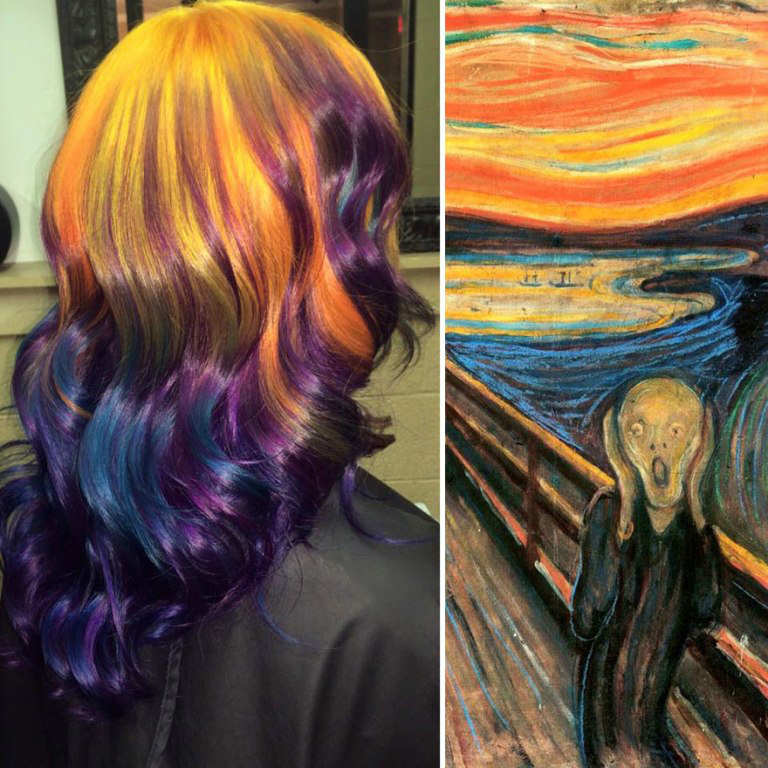 capelli colorati come quadri famosi by Ursula Goff - munch