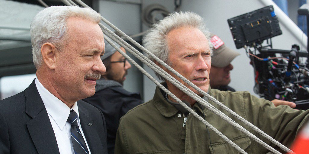 Tom Hanks in Sully con Clint Eastwood