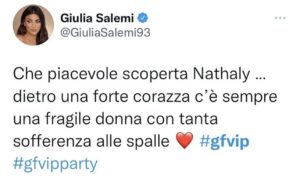 GFVip 6, Giulia Salemi e le dichiarazioni su un concorrente: “è stata una piacevole scoperta”